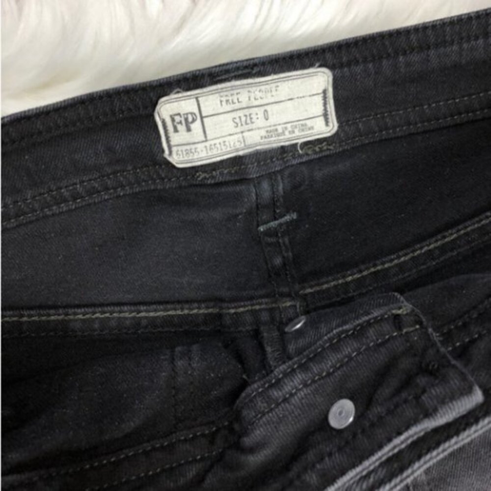 Free People Destroyed Skinny Jeans Black 0